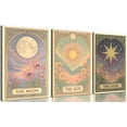 thumbnail image 1 of 3pcs Sun and Star Celestial Canvas Wall Art Vintage Tarot Astrology Wall Decor Full Moon Lotus Poster Canvas Painting Prints for Bed Room Living Room Apartment Bath Room Study room Home, 1 of 6