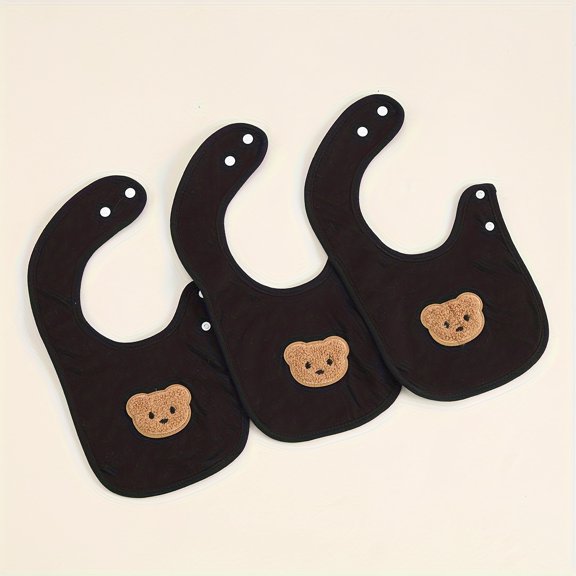 3pcs Super Absorbent Pure Cotton Bibs for Kids, Accelerates Water Absorption to Keep Baby's Chest Dry