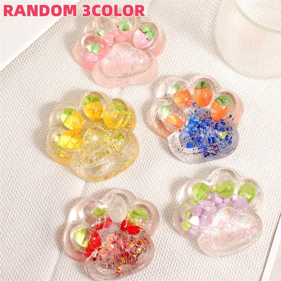 3pcs Taba Squishy Cat Paw Toys, Stress Relief Toys,Sensory Toys,Party Favors Squeeze Ball for Stress Relief,Desk Accessory for Adults ,Gifts for Halloween Christmas,Random Colors