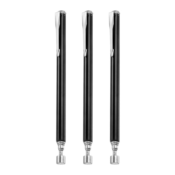 3pcs Telescoping Magnetic Pickup Tool 2LB Stainless Steel 5.8" to 24.4" Extendable Magnet Retrieval Stick with Pocket Clip for Car Industry Garage Office, Red