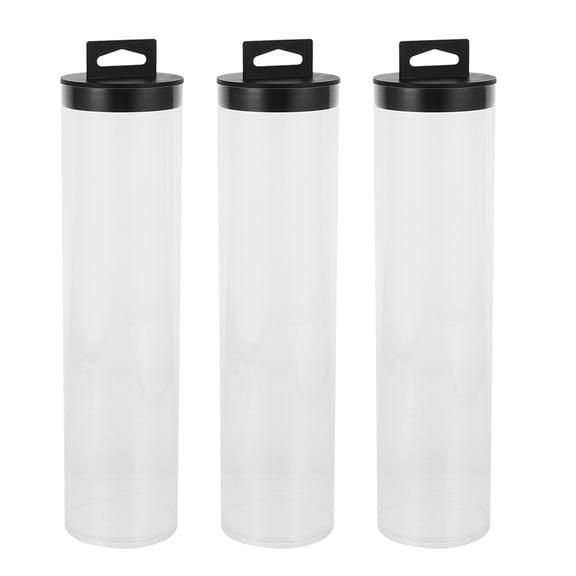 3pcs Tennis Ball Holder: Portable Pickleball Cylinder Tube Clear Baseball Saver Container With Lid Transparent Canister Storage Bottle For Golf Training Supply