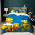 thumbnail image 1 of 3pcs The Simp-sons Bedding Set Soft Breathable Quilt Cover Kids Bedroom Decor Light-Weight Duvet Cover with Pillowshams, 1 of 6
