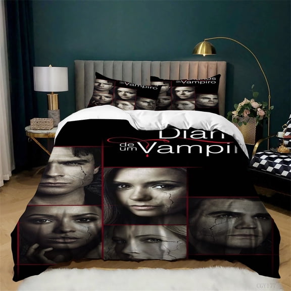 3pcs The_Vampire_Movie Bedding Set Ultra Soft Comforter Set Lightweight Quilt Cover All Season Duvet Cover with Pillowsham