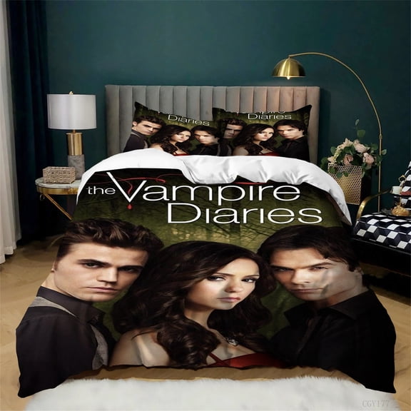 3pcs The_Vampire_Movie Bedding Set Ultra Soft Cozy Comforter Set Lightweight Duvet Cover with Zipper Closure
