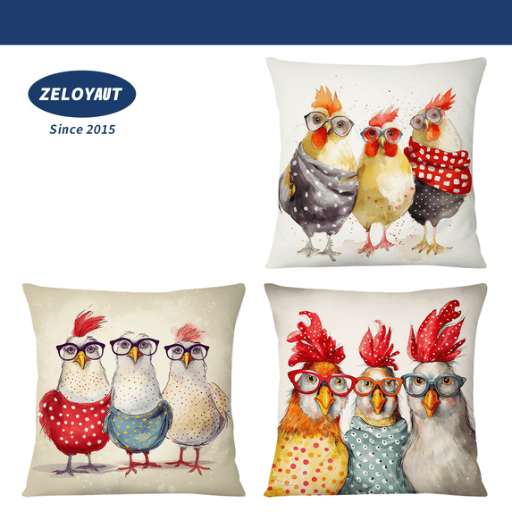 3pcs Three little chicks pillowcase、Short plush material, floral pillowcase, sofa pillow, 18x18 pillow, suitable for sofa bed sofa living room (no pillow core)