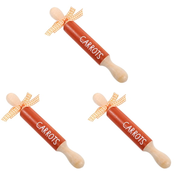 3pcs Tabletop Centerpiece Mini Rolling Pin Tiered Tray Rolling Pin Easter Tiered Tray Decor