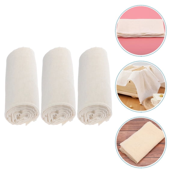 OUNONA 3pcs Reusable Cotton Cheesecloths Kitchen Filter Cloths for Yogurt