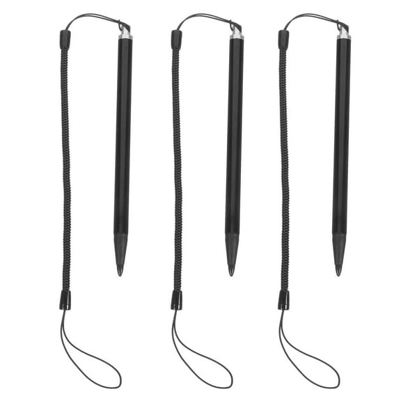 3pcs Touch Pen with Spring Rope Resistive Touch Screen Painting Pen Resistive Stylus Hard-tip Pen Anti-Lost for Pos PDA
