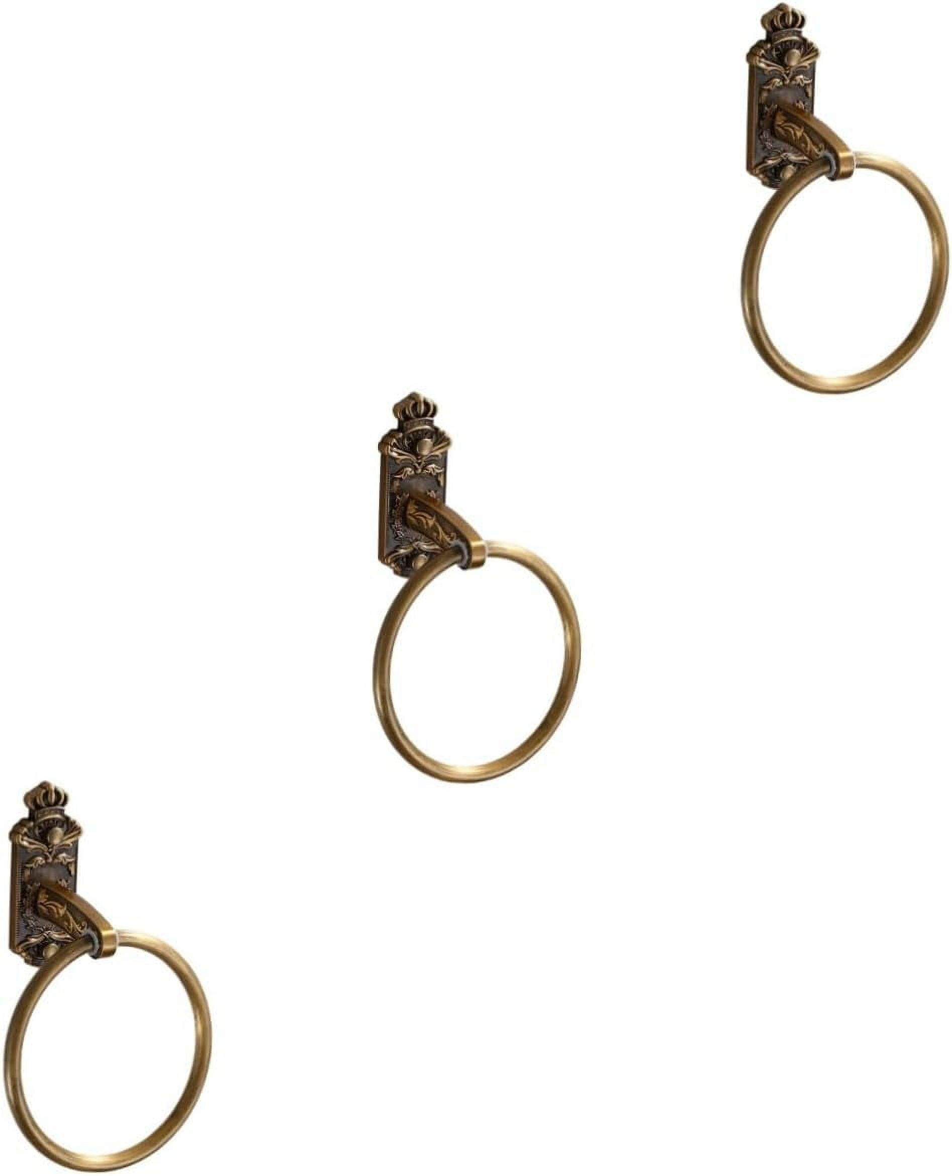 Hovico No-Drill Towel Rings - Stainless Steel Bathroom & Kitchen Hangers, Black - View #4