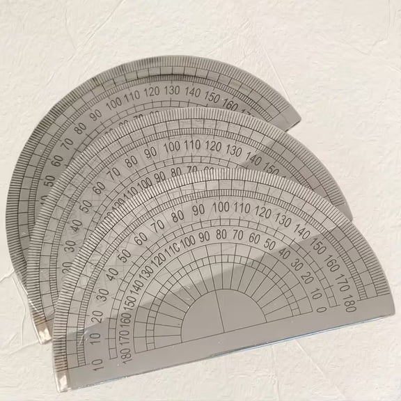 3pcs Transparent Plastic Protractor Set - Accurate Angle Measuring Tool for Students, Teachers, and Professionals