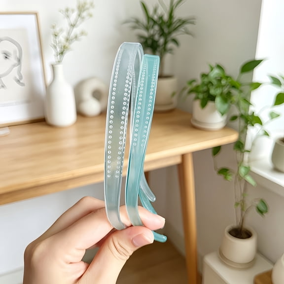 3pcs Transparent U-Shaped Headbands,Tooth-Designed Anti-Slip Headband Minimalist Basic Style Headband,for Bangs Fixing,Frizz Taming,Makeup And Face Washing Hair Tying,Suitable for Fine And Soft Hair