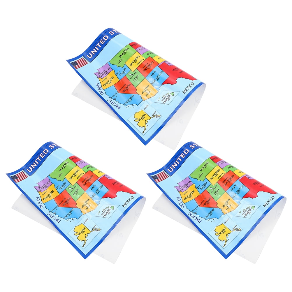 USA Map Poster for Kids Laminated United States Wall Chart with Highdefinition Printing for