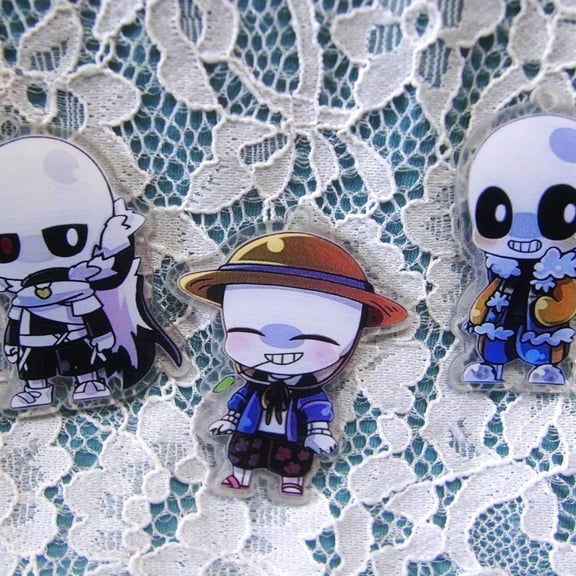 3pcs Undertale Sans Craft charms Video Game Characters Acrylic Keychain Craft Supply Charm (1 keychain)