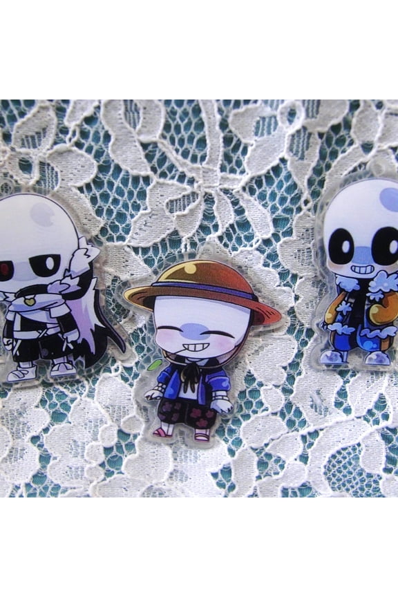 3pcs Undertale Sans Craft charms Video Game Characters Acrylic Keychain Craft Supply Charm (1 keychain)