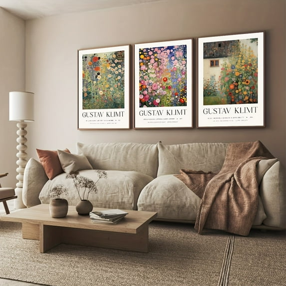 3pcs Unframed Canvas Poster, Modern Art, Colorful Wildflower Prints, Rustic Garden Art, For Bedroom Living Room Corridor, Wall Art, Wall Decor, Winter Decor, Room Decoration