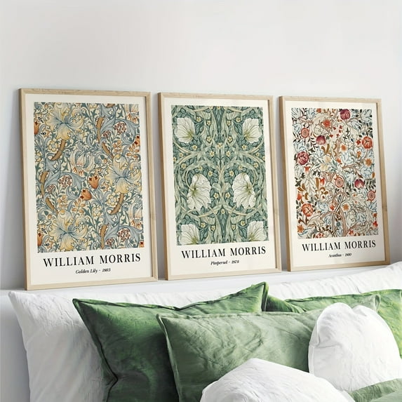 3pcs Unframed Canvas Poster Modern Art Plant Flower Wall Art Poster