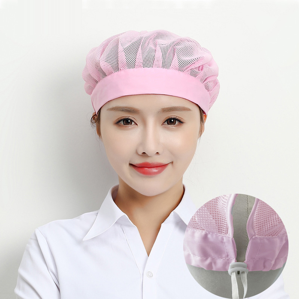 3pcs Unisex Chefs Hat Kitchen Cooking Chef Mesh Cap Food Service 