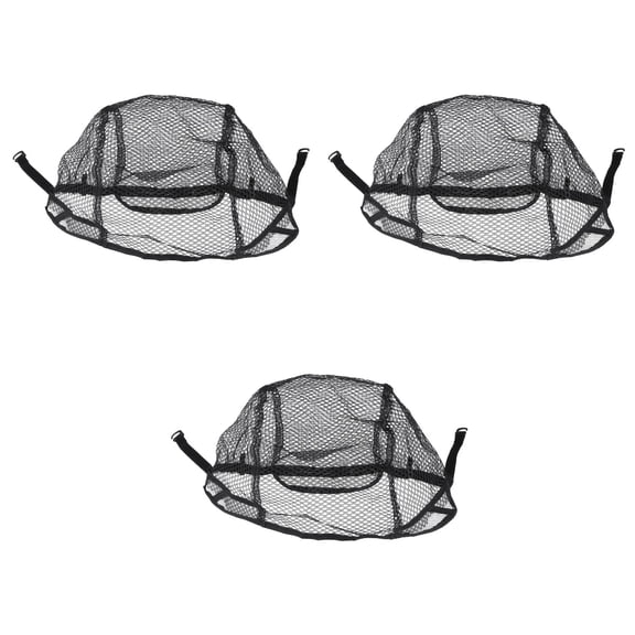 3pcs Unisex Weaving Snood Wig Lining Breathable Mesh (Black)