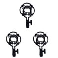 thumbnail image 1 of 3pcs Universal Plastic Condenser Microphone Mic Mount Holder Studio Recording Bracket For Large Diaphram Mic Clip SA19 Black, 1 of 6