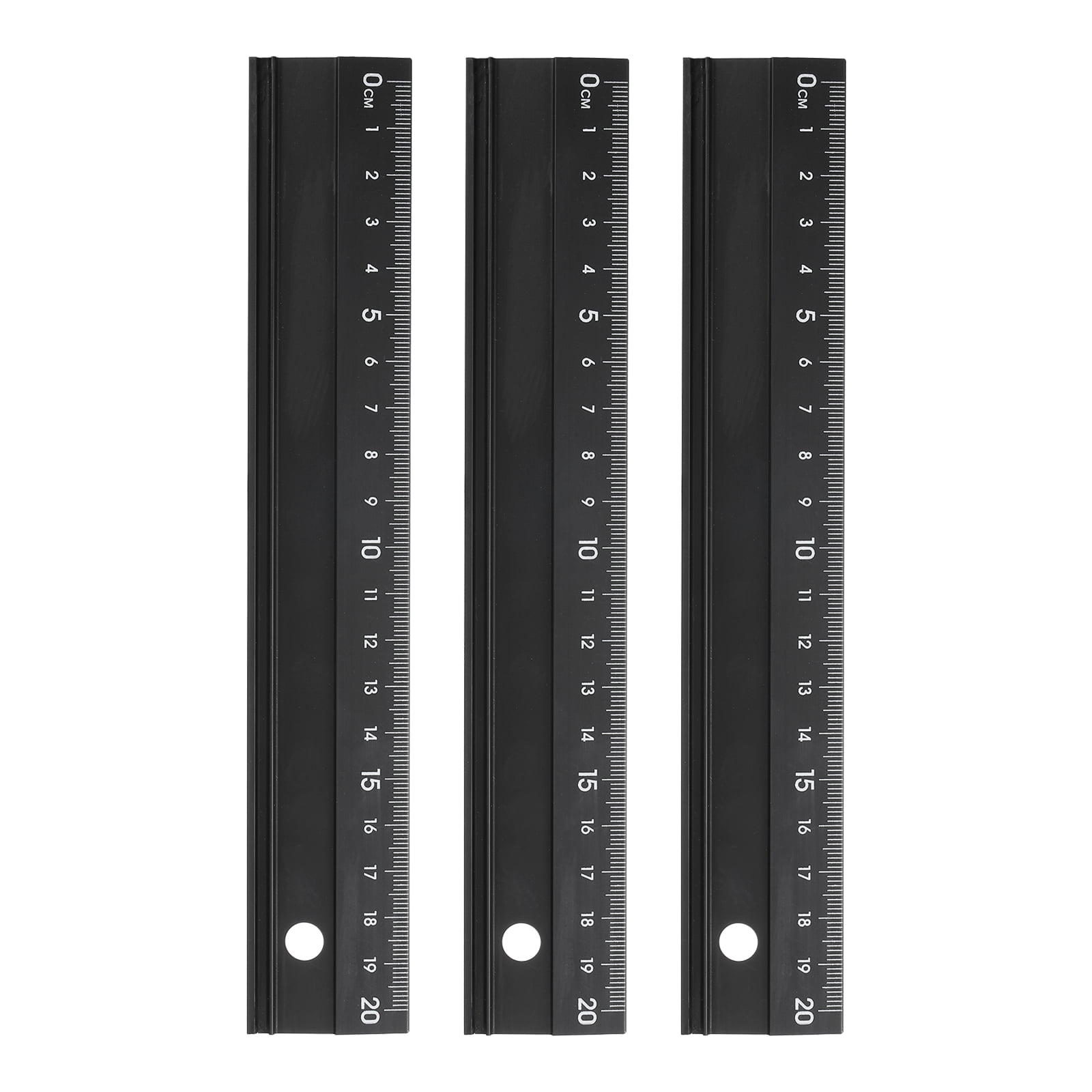 Skid Ruler 3pcs Uxcell Cutting Ruler 20cm Metric Aluminum Alloy Straight Ruler Non ...