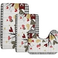 3pcs Valentine's Day Love Bathroom Sets with NonSlip Rug Toilet Lid