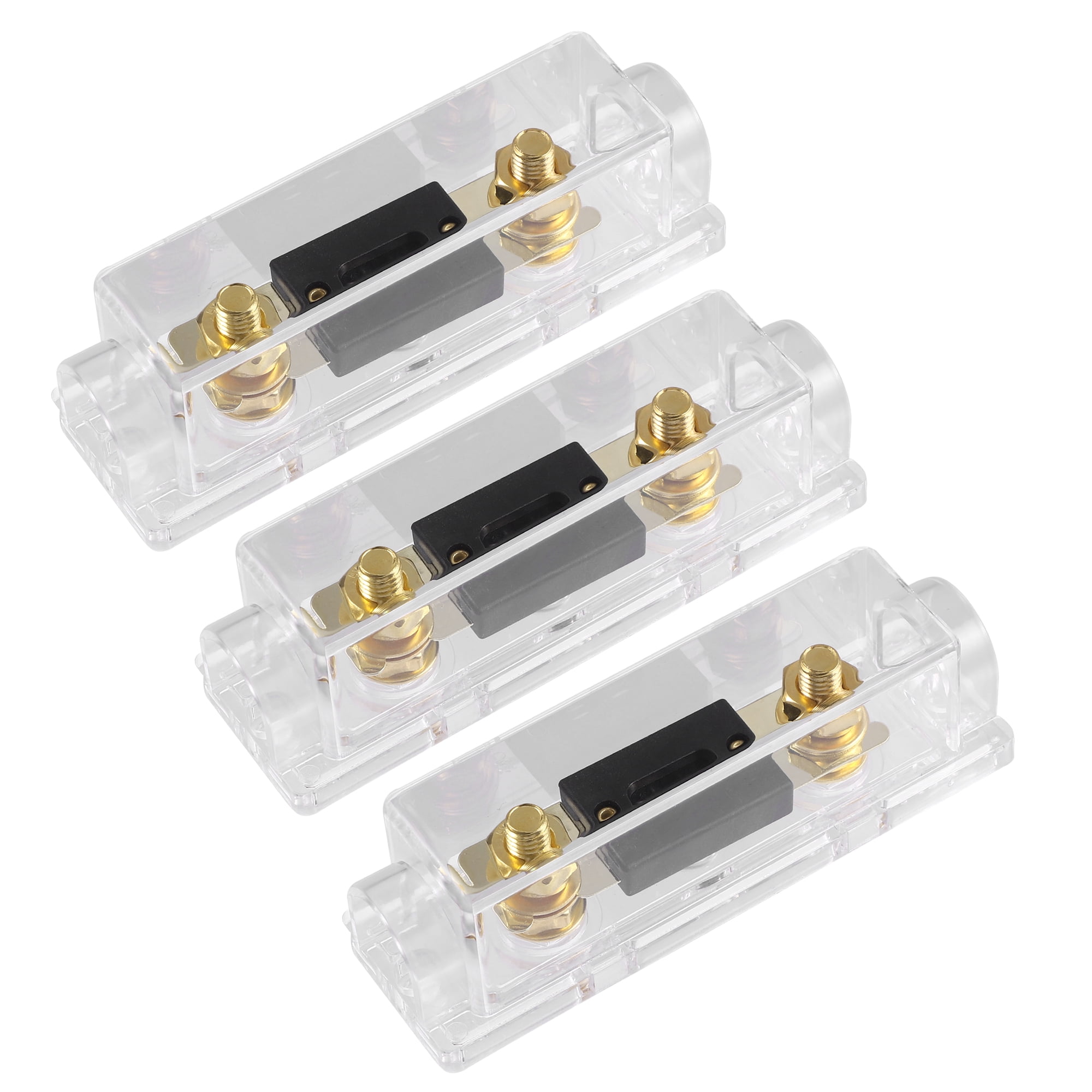 Unique Bargains 3pcs Vehicle Transparent 150 Amp ANL Fuse with In-Line Holder Electrical Protection Fusible