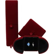 SUPERDANT 3pcs Velvet Jewelry Box Set DarkRed Ring Necklace Bracelet Display Boxes Jewelry Store Box for Wedding Store Showcase Valentine's Day