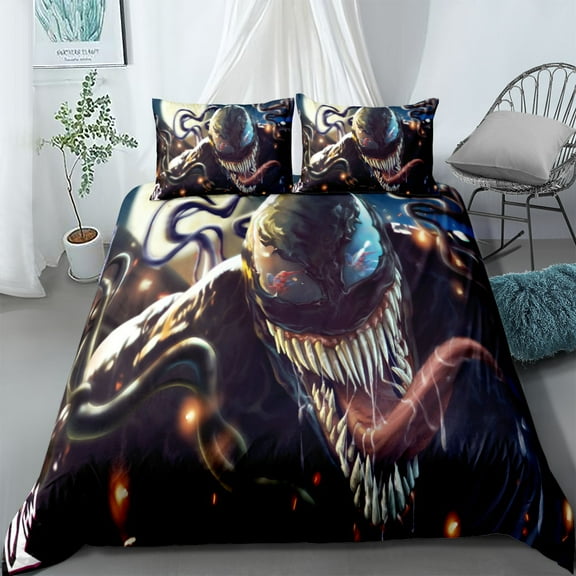 3pcs Venom Bedding Duvet Cover Set Full Size All Season Microfiber Comforter Cover Ultra Soft 1 Duvet Cover,2 Pillowsham