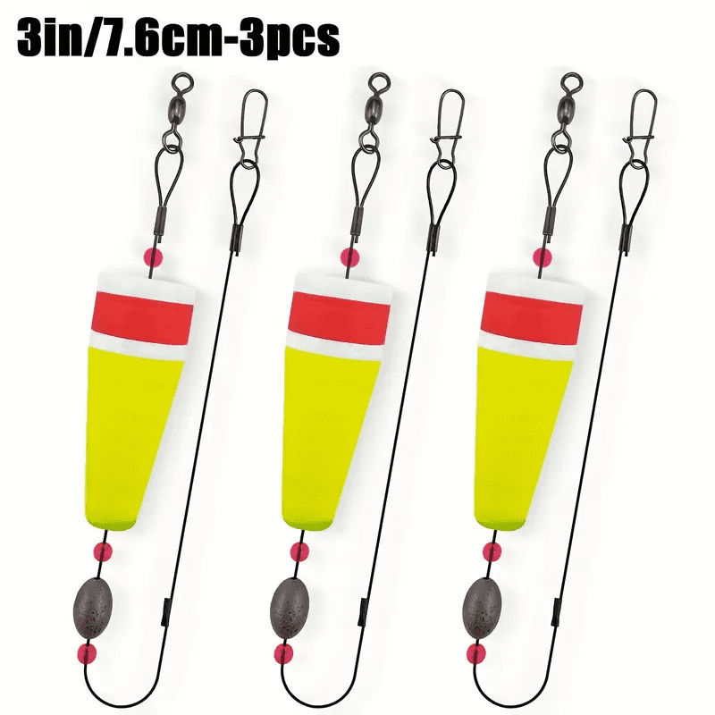 3pcs Vertical Float Fishing Popping Corks, Weighted Rattle Floats for ...