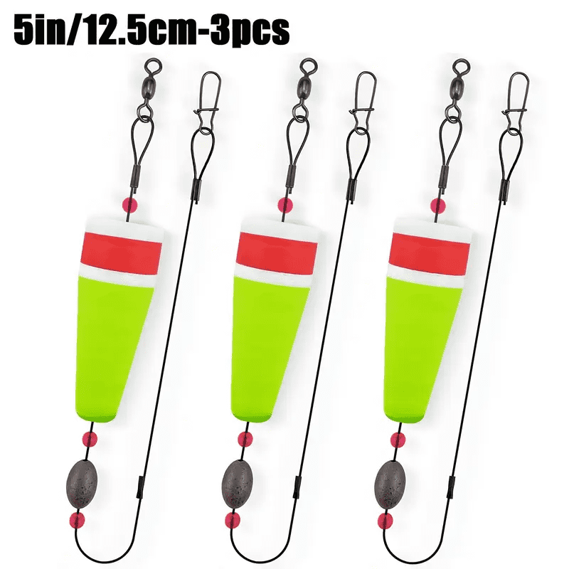 3pcs Vertical Float Fishing Popping Corks, Weighted Rattle Floats for ...