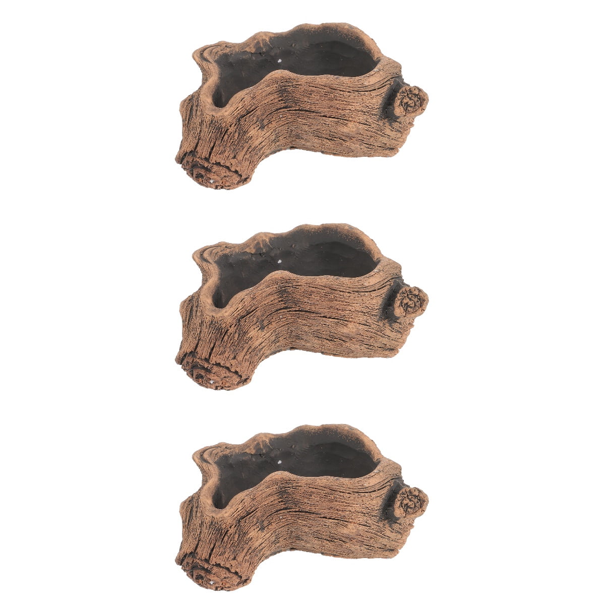 3pcs Vintage Style Flower Pots Set, Multi-Use Garden , Imitation Tree Stump Flowerpot for Indoor Outdoor Planting