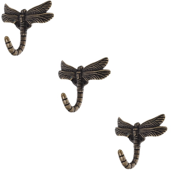 3pcs Wall Hanging Hook Dragonfly Shape Wall Organizer Hook Novelty Door Back Hook