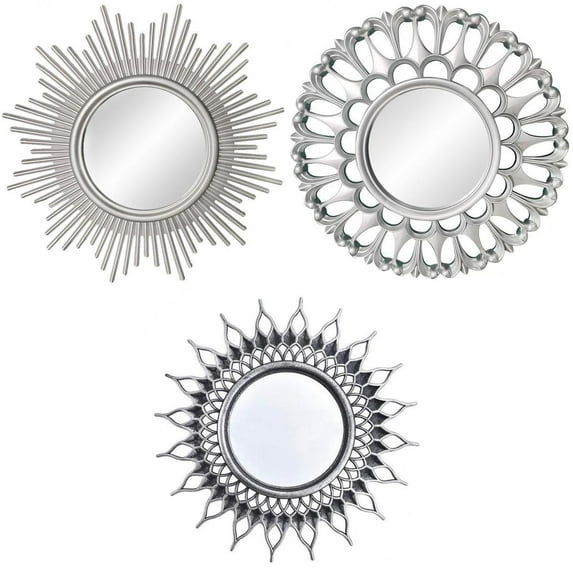 3pcs Wall Mirror Decorative Circle Dressing Mirrors for Vanity Entrance