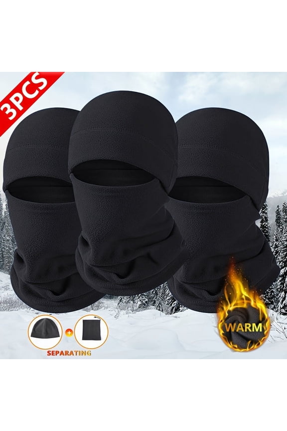 3pcs Warm Balaclava Cap, Mask Hat With Neck Gaiter, Dustproof And Breathable Winter Warm Mask For Motorcycle Electric Vehicle And Bicycle Riding