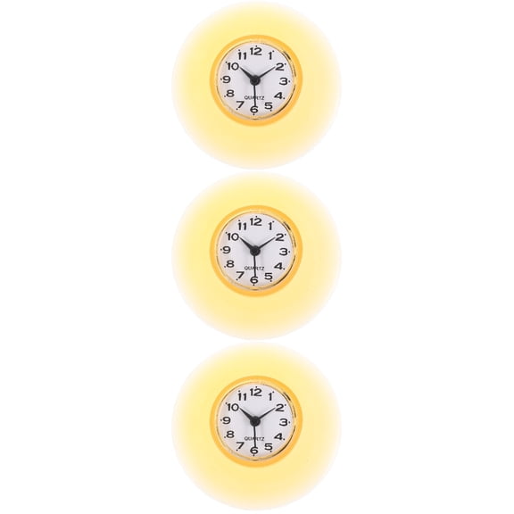 3pcs Waterproof Clock Bathroom Wall Clock Shower Clock Wall Suction Cup Clock Ornament