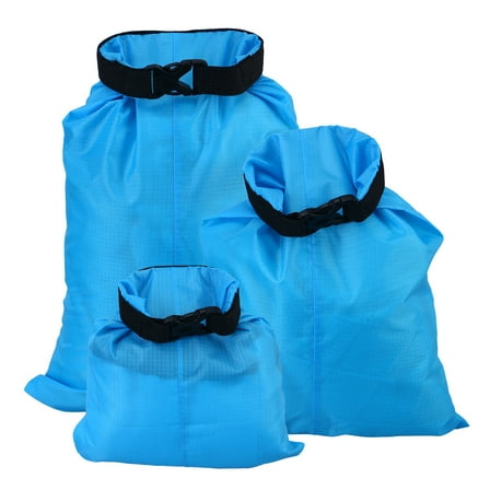 3pcs Waterproof Dry Bag Storage Pouch Bag for Camping Boating Kayaking Rafting Fishing (Sky Blue)