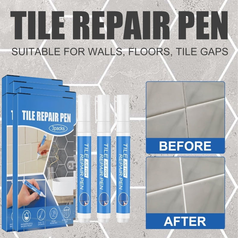 3pcs Waterproof Tile Grout Colorant and Sealer Pen for Cleaner Looking ...