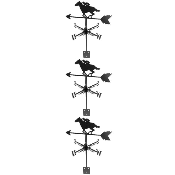 3-Piece European Style Weathervane Wind Direction Indicator for Roof, Garden, Patio Outdoor Weather Vane