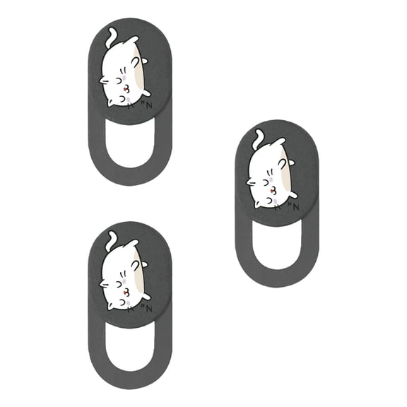 3pcs Webcam Covers Slide Cartoon Kitten Camera Covers for Laptop PC Cellphone Web Camera Privacy Protector Sticker