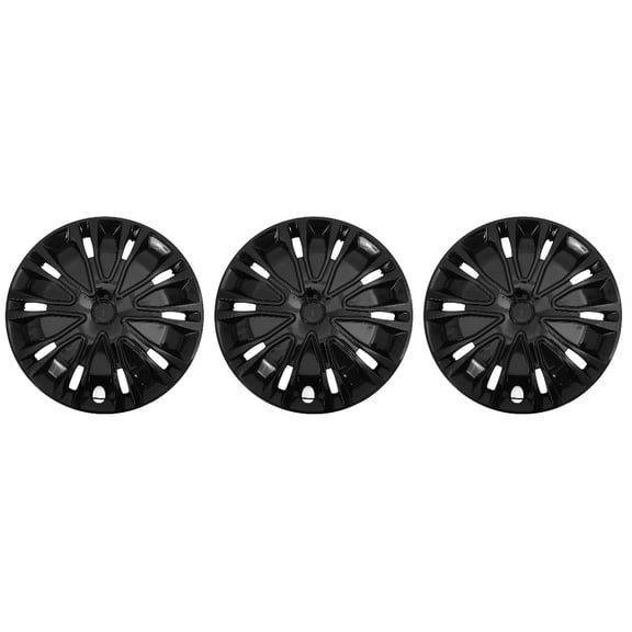 WRISTBIQUE Automotive Hubcovers, Black, Durable PP, Polished Look, Quick Install, 3Pcs