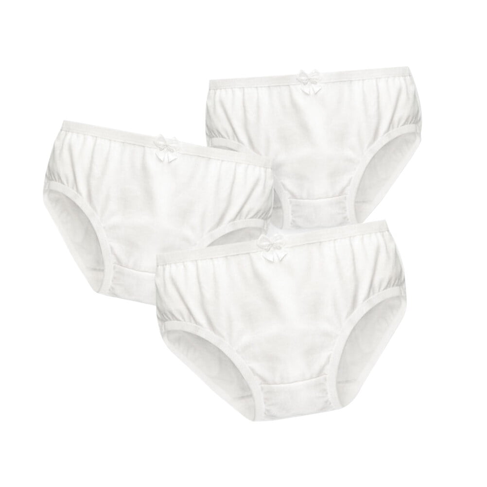 3pcs White Bowknot Briefs Ballet Dance Underpants Cotton Panties