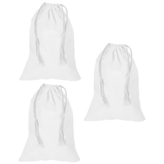 3pcs White Drawstring Bag DIY Painting Drawstring Pouch Blank Cotton Drawstring Bag