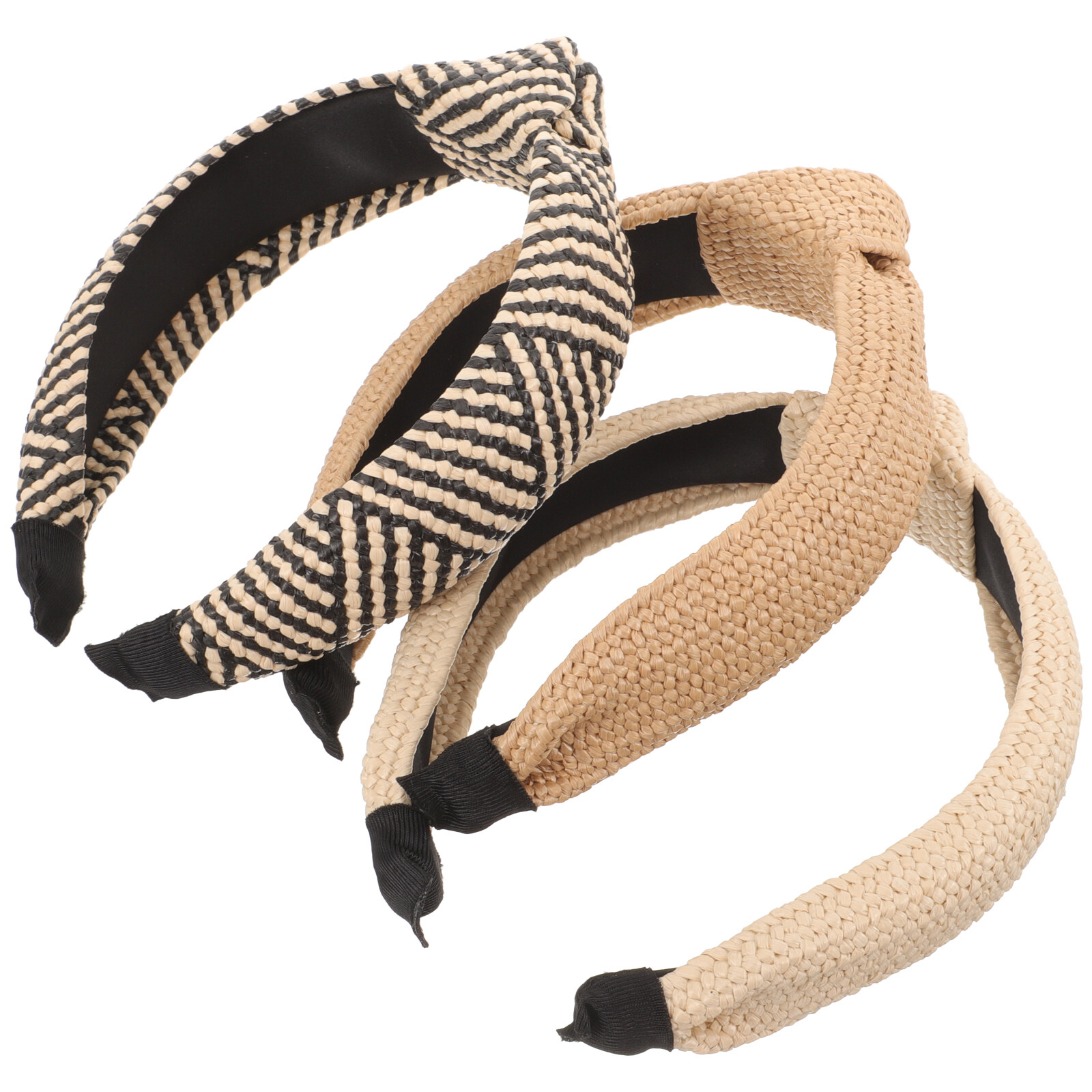 3pcs Wide Headbands Women Knotted Headbands Girl Headdresses Straw ...