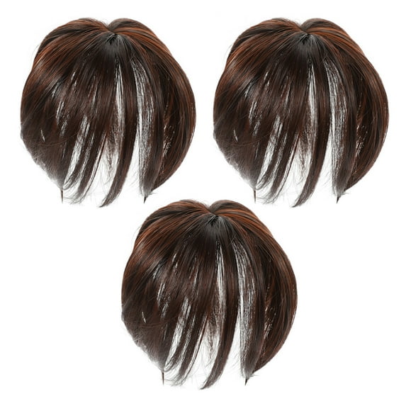 3pcs Wigs Women Hairpiece Human Hair Toppers Wiglets Hairpiece for Thinning Hair
