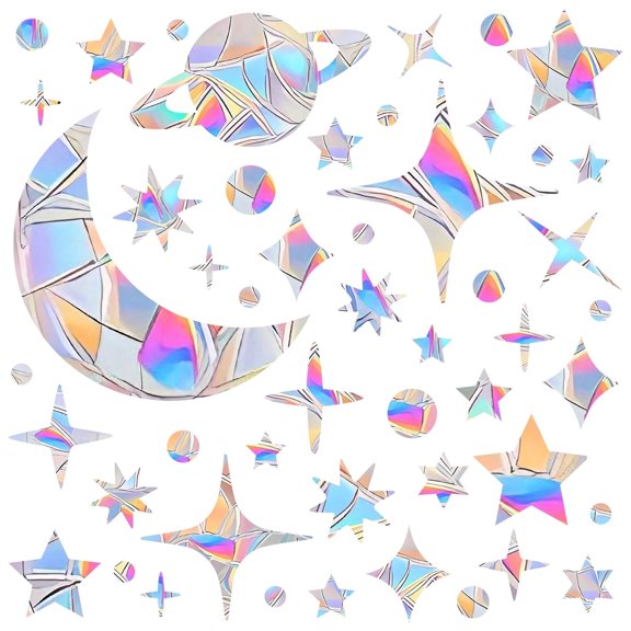 GROBRO7 3 Sheets Rainbow Window Decals  for Glass Door