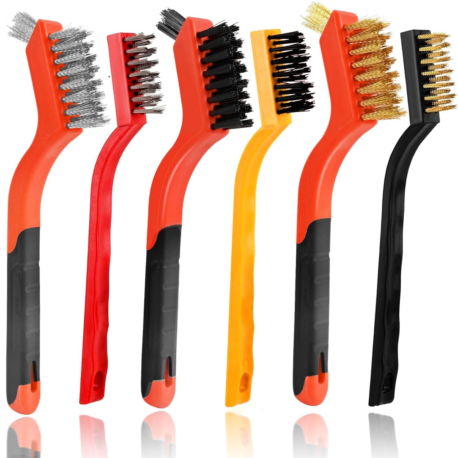 3Pcs Mini Wire Brush Set For Cleaning And Rust Removing, 7 Inch Industrial Wire Brushes Of - View #4