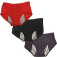 thumbnail image 1 of 3pcs Women Panties,Breathable Cotton Briefs,Menstrual Period Leak-Proof Panties,Female Loose Underpanties,Full Cover Briefs,Elastic Waist Stretch Panties,Lady Sanitary Panties, 1 of 9