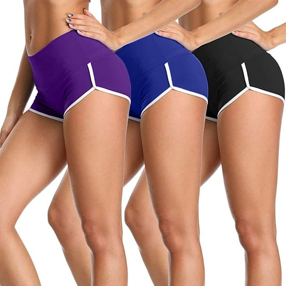 3pcs Women's sports Shorts Tight boots Fitness Yoga pants High waist buttock lifting sports tights - M