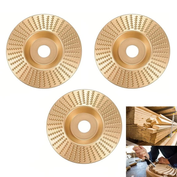 3pcs Wood Carving Disc Set, Angle Grinder Polishing Pads, Sharp Abrasive Tools for Wood Surface Grinding, Carving and Polishing Processing Work