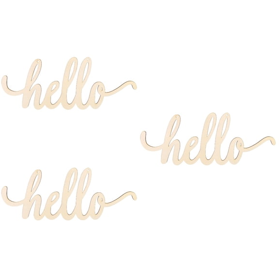 3pcs Wood Sign Wall Decor Wooden Letters DIY Block Words Wall Sign Cutout Unfinished Wooden Door Decoration